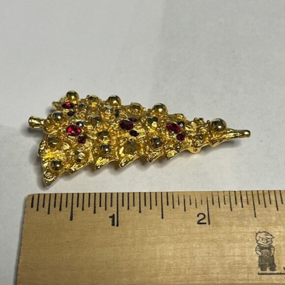VTG Walt Disney 3D Christmas Tree Gold Tone Mickey Mouse Pin Brooch 1.5"x2.5" - Picture 12 of 13
